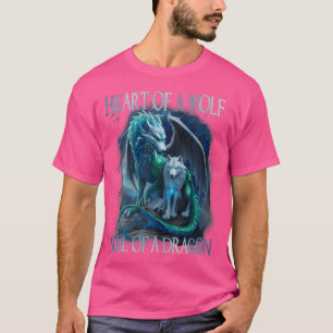 Camiseta Corazón Del Alma Lobo De Un Dragón De Guay Wolf Wa