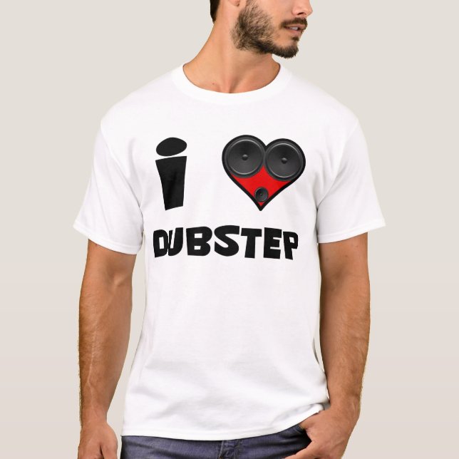 Camiseta corazón del altavoz del dubstep (Anverso)