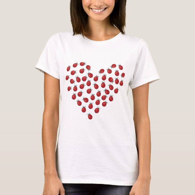 Camiseta Corazón del amor de la mariquita (Anverso)