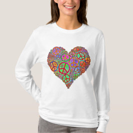 Camiseta Corazón del amor de la paz del vintage