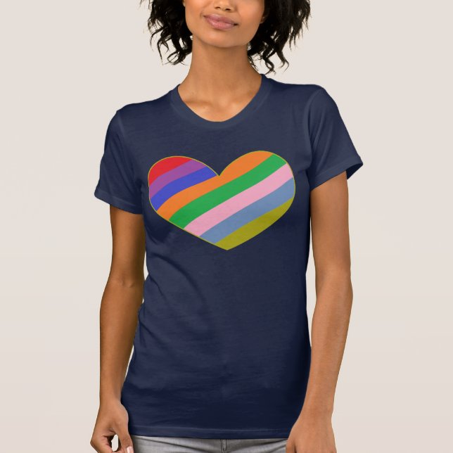 Camiseta Corazón del arco iris (Anverso)