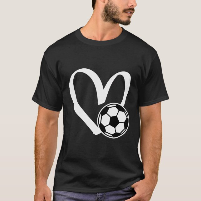 Camiseta Corazón del balón de fútbol (Anverso)