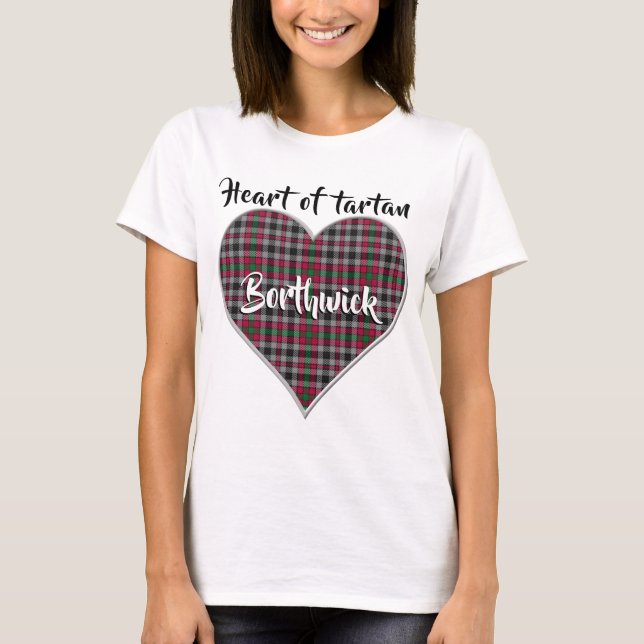 Camiseta Corazón del Clan de Tartán Borthwick Plaid (Anverso)