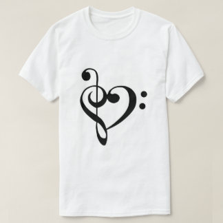 Camiseta Corazón del Clef bajo y del Clef agudo