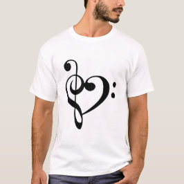 Camiseta Corazón del Clef bajo y del Clef agudo