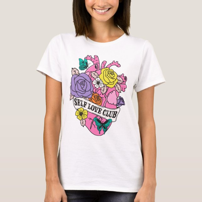 Camiseta Corazón del club de amor propio (Anverso)