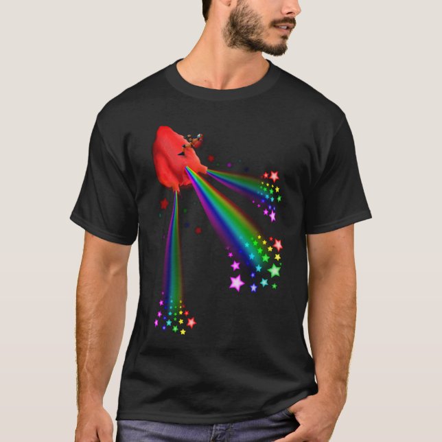 Camiseta corazón del cohete del arco iris (Anverso)