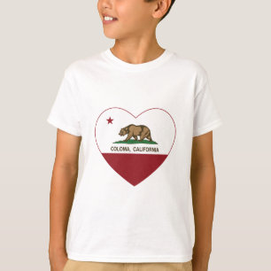 Camiseta corazón del coloma de la bandera de California