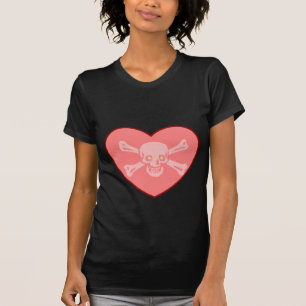 Camiseta corazón del cráneo