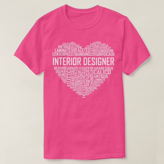 Camiseta Corazón del Diseñador de interiores (Diseño del anverso)