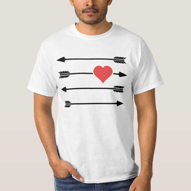 Camiseta Corazón del el día de San Valentín de la flecha (Anverso)