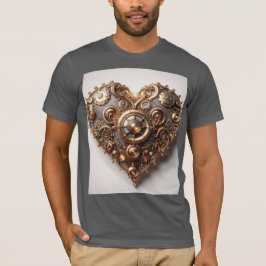 Camiseta Corazón del engranaje del reloj elegante Steampunk