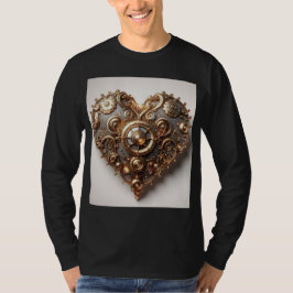 Camiseta Corazón del engranaje del reloj elegante Steampunk