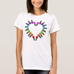 Camiseta Corazón del esmalte de uñas
