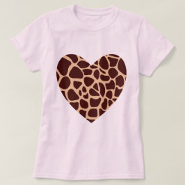 Camiseta Corazón del estampado de girafa