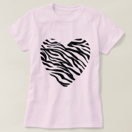 Camiseta Corazón del estampado de zebra