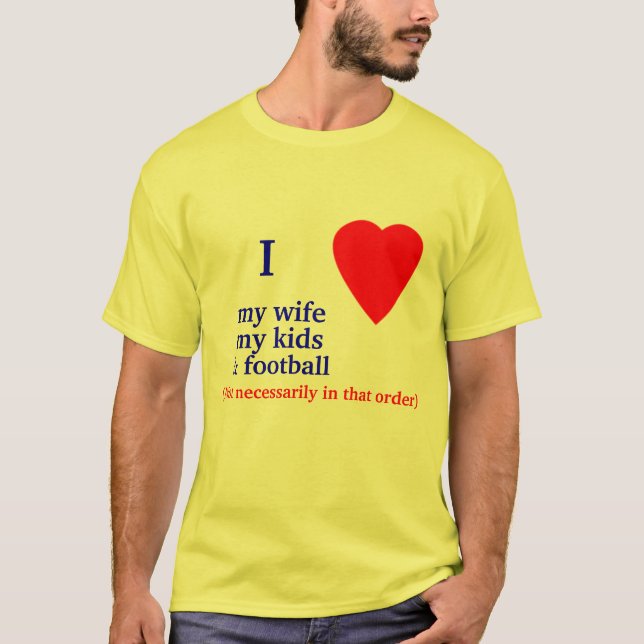 Camiseta Corazón del fútbol I mi esposa (Anverso)