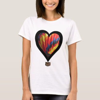 Camiseta corazón del globo del aire caliente