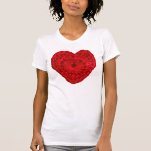 Camiseta Corazón del hilado del ganchillo • Artes hechos a