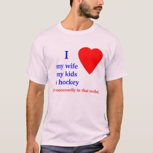 Camiseta Corazón del hockey I mi esposa