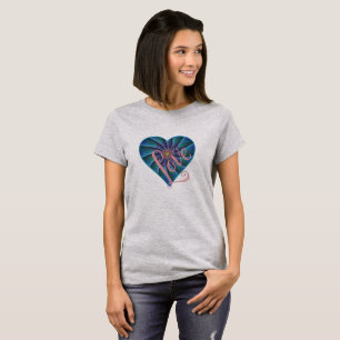 Camiseta Corazón del infinito del amor - azul y rosa