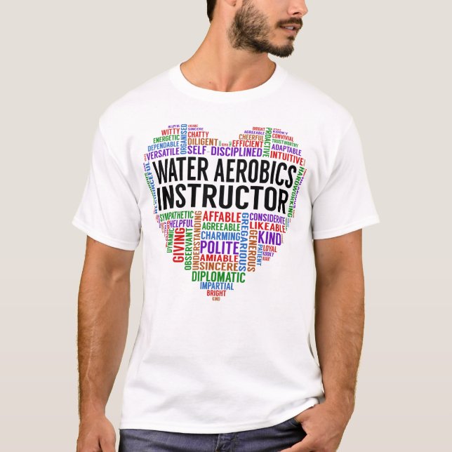 Camiseta Corazón del instructor de aeróbic acuático (Anverso)
