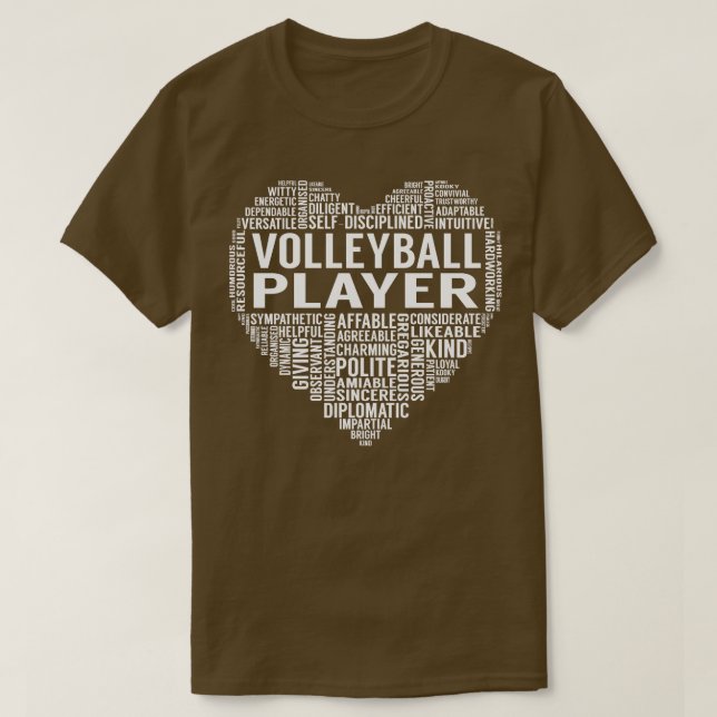 Camiseta Corazón del jugador de voleibol (Diseño del anverso)