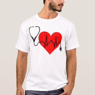 Camiseta Corazón del latido del corazón del estetoscopio