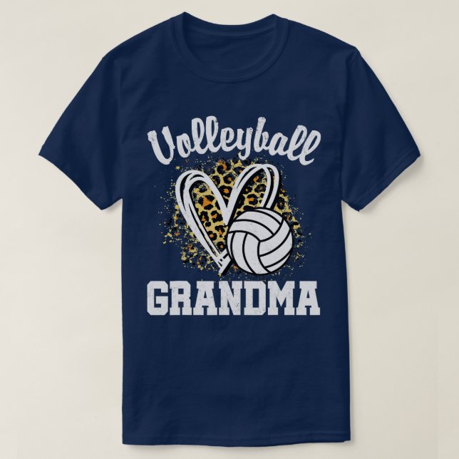 Camiseta Corazón del leopardo de las nietas de voleibol (Diseño del anverso)