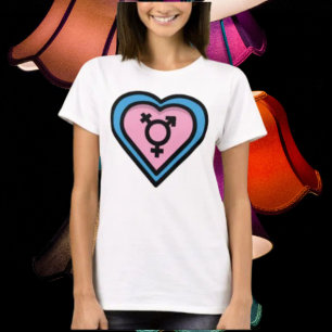 Camiseta Corazón del Orgullo Trans