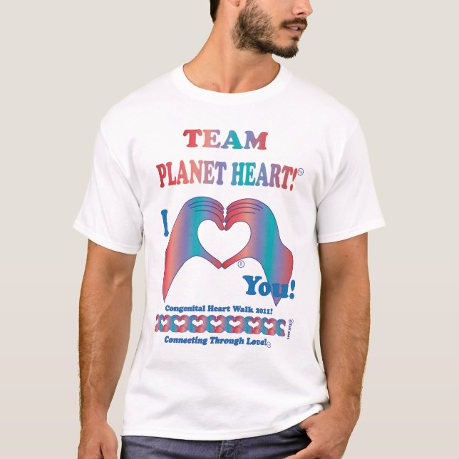 Camiseta Corazón del planeta del equipo para el paseo (Anverso)