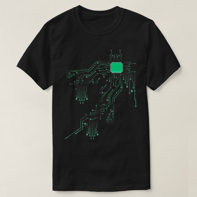 Camiseta Corazón del procesador del núcleo de la tecnología (Diseño del anverso)