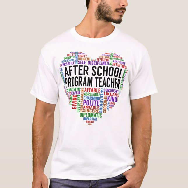 Camiseta Corazón del profesor después del programa escolar (Anverso)