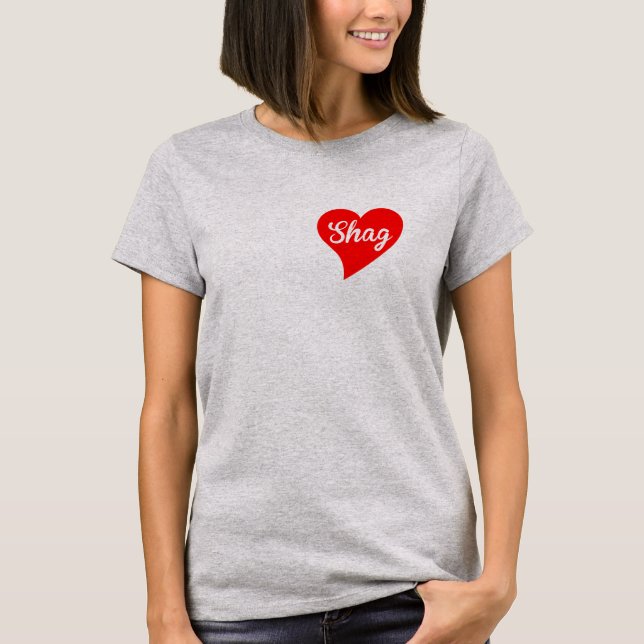Camiseta Corazón del rojo de la pelusa (Anverso)