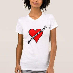 Camiseta Corazón del rojo del bádminton