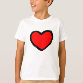 Camiseta Corazón del rojo del Doodle