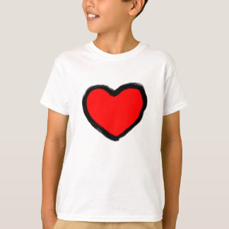 Camiseta Corazón del rojo del Doodle