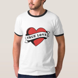 Camiseta Corazón del tatuaje del amor verdadero | Diseño ro