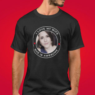 Camiseta Corazón del texto de la foto que amo a mi increíbl