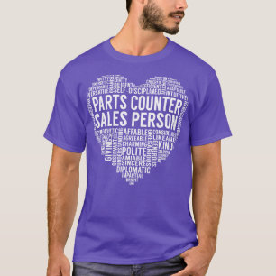 Camiseta Corazón del vendedor de contadores de piezas