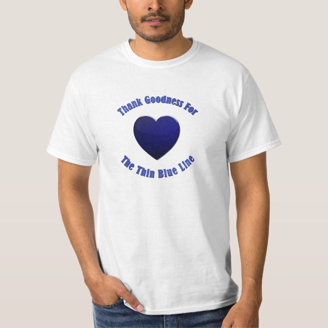 Camiseta Corazón delgado de la línea azul (Anverso)