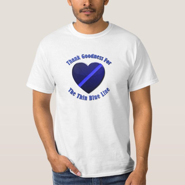 Camiseta Corazón delgado de la línea azul (Anverso)