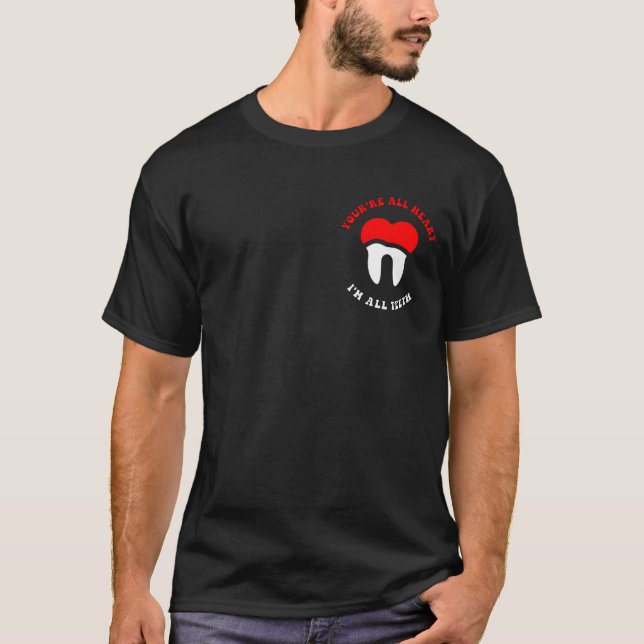Camiseta Corazón dental y dientes divertidos (Anverso)