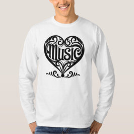 Camiseta Corazón Desplegado Elegante para Músicos