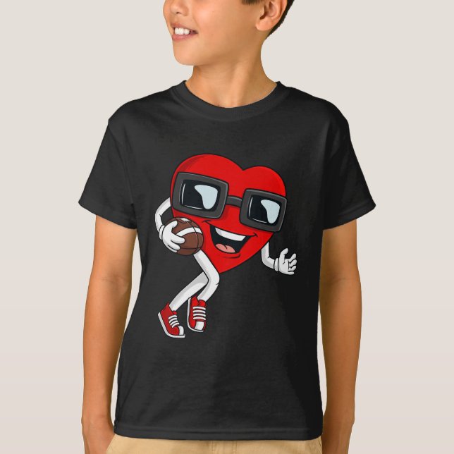 Camiseta Corazón día de San Valentín Corriendo Con Niños De (Anverso)