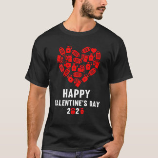 Camiseta Corazón día de San Valentín En Una Máscara