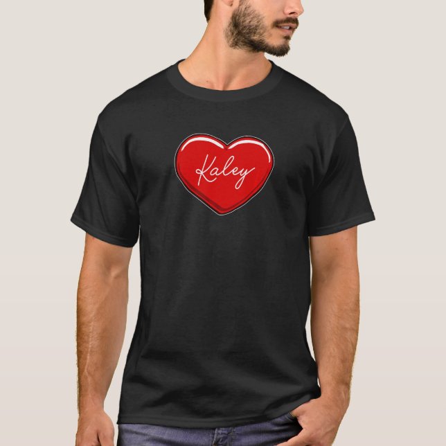 Camiseta Corazón dibujado a mano Kaley Nombre Corazones que (Anverso)