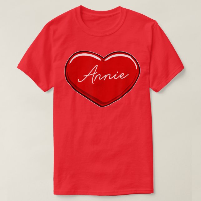 Camiseta Corazón dibujado manos AnnieNombre Corazones que a (Diseño del anverso)