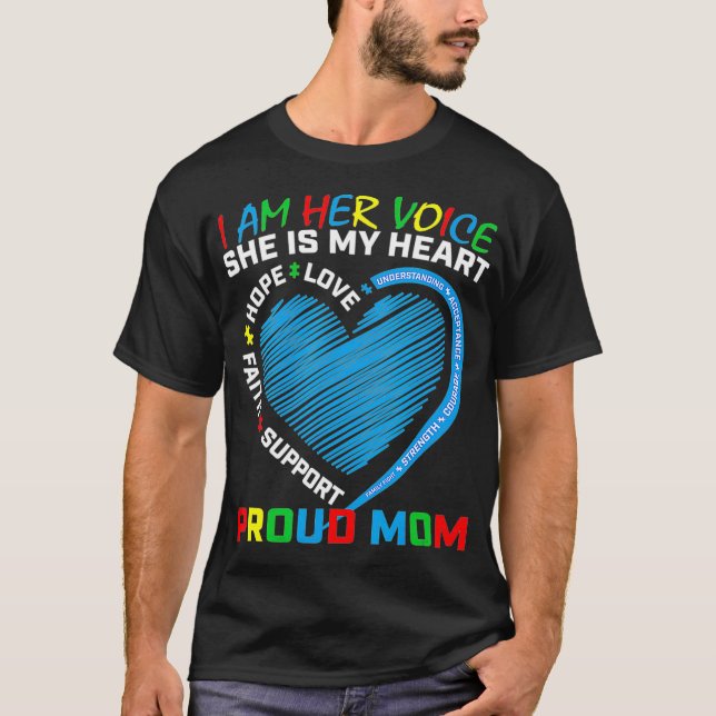 Camiseta Corazón dice que madre usa autismo de hija azul (Anverso)