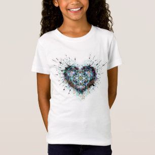 Camiseta Corazón Digital Diseño de Geometría Sagrada